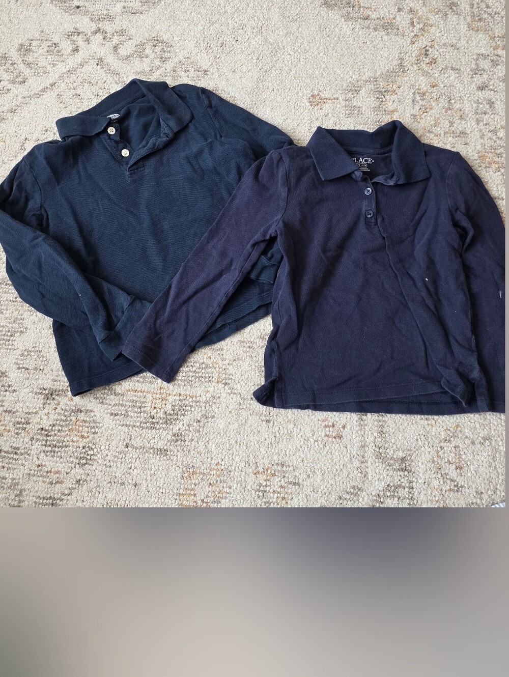 The Children's Place Navy & Dark Blue Long Sleeve Polo Tops